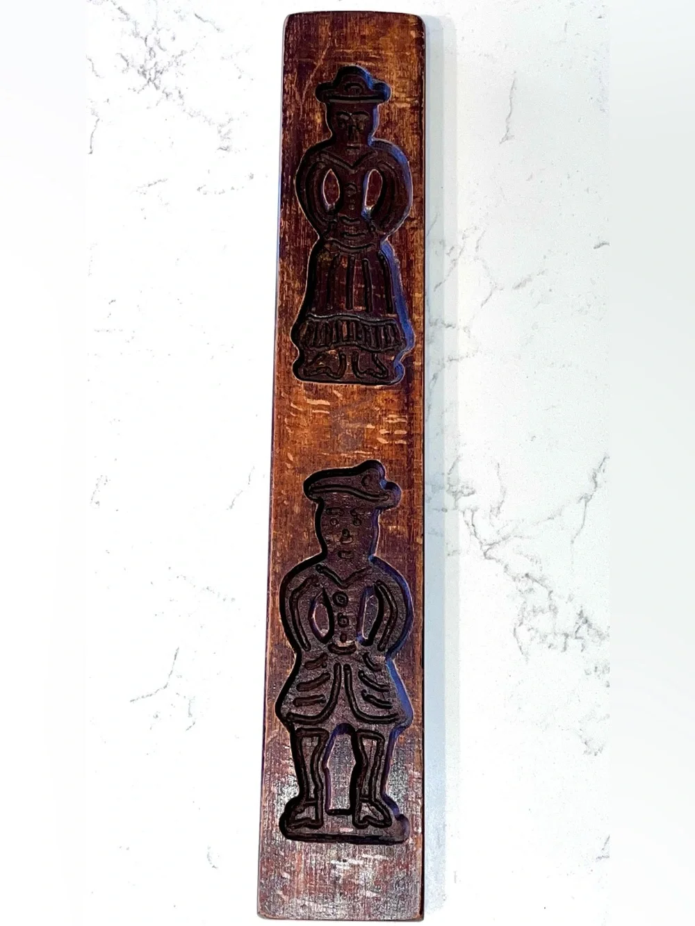 Vintage carved wood Dutch cookie mold press Speculaas Springerle 15” wall decor